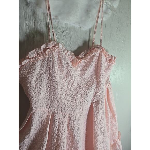 NWOT Babydoll Summer Sweetheart Neckline Peach A Line Dress Womens Plus 3x - Picture 3 of 9